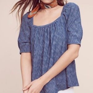 Anthropologie Postmark Darra Peasant Stripe Top